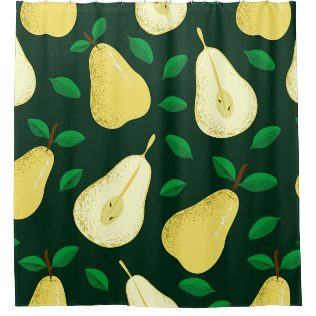 Cortina De Ducha Patrón transparente de frutos perecederos (Anverso)