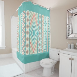 Cortina de ducha/patrón tribal azteca