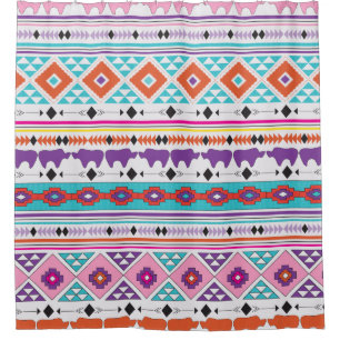 Cortina De Ducha Patrón tribal indígena azteca