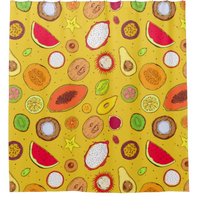 Cortina De Ducha Patrón tropical (Anverso)