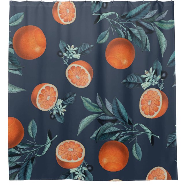 Cortina De Ducha Patrón VI de limón y hoja (Anverso)