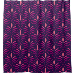 Cortina De Ducha Patrón Vintage Floral Ornamental Sin Marea. Geomet