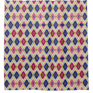 Cortina De Ducha Patrones geométricos: Ilustra textil tradicional