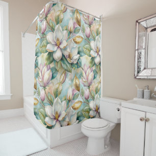 Cortina De Ducha Pattern Elegant Magnolias