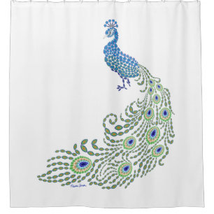 Cortina De Ducha Pavo real Jeweled