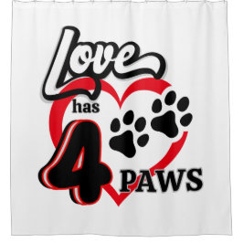 Cortina De Ducha Paw Print Love