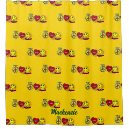 Cortina De Ducha Peace Love Happiness