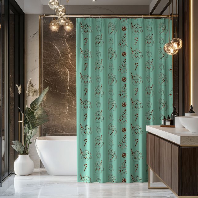Cortina De Ducha Peaceful Holiday Curtain Retro Pastel Bathroom (Peaceful Holiday Curtain Retro Pastel Bathroom)