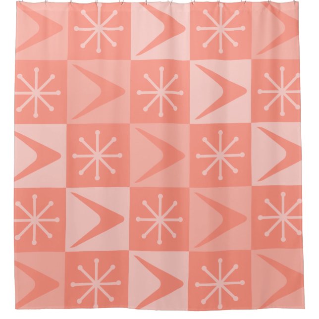 Cortina De Ducha Peach de Boomerangs de Edad Atómica (Anverso)