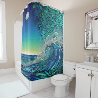 Cortina De Ducha Pearls Beneath the Tide – Surreal Seascape
