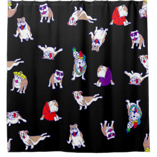 Cortina De Ducha peculiar bulldog tonto divertido perro perrito cap