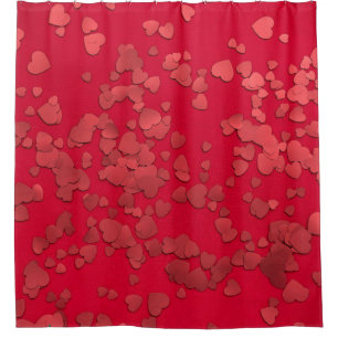 Cortina De Ducha Pegatina de corazón rojo digital
