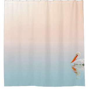 CORTINA DE DUCHA PELICANO BLANCO EN CUERPO DE AGUA