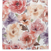 Peonía Floral de Acuarela de Rosa al Atardecer Cál