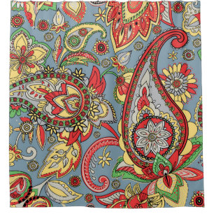 Cortina De Ducha Perfección Paisley: Patrón de cosecha oriental