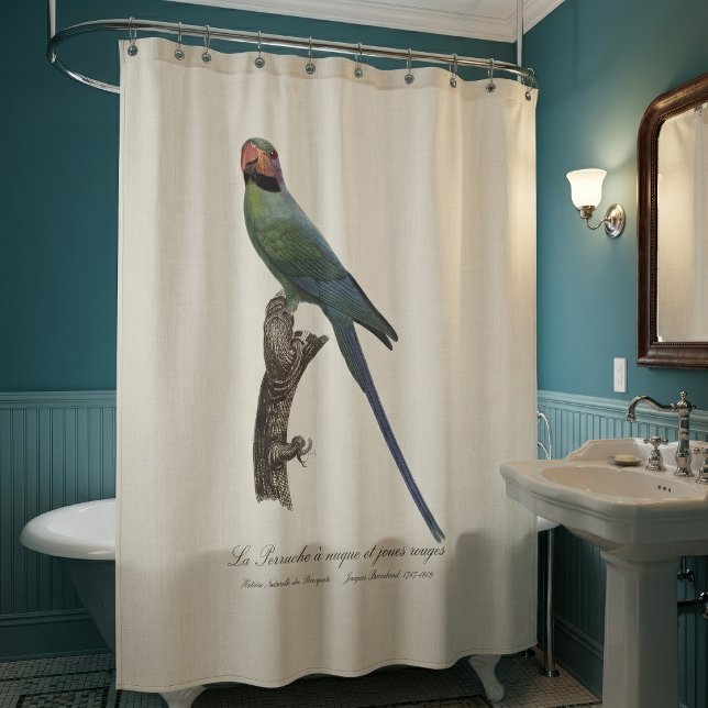 Cortina De Ducha Perico Colilargo, Psittacula Longicauda (Long-Tailed Parakeet, Psittacula Longicauda. Shower Curtain)