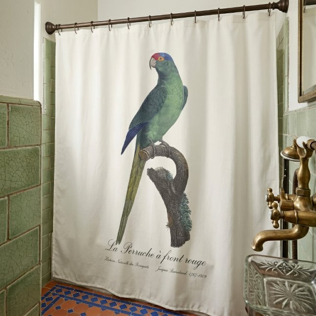Cortina De Ducha Perico Frentianaranjado, Eupsittula Canicularis (Orange-Fronted Parakeet, Eupsittula Canicularis. Shower Curtain)