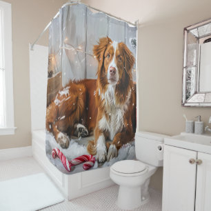 Cortina De Ducha Perro Nova Scotia Duck Tolling Retriever Navidad F