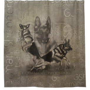 Cortina De Ducha Perro pastor alemán - GSD Word Art