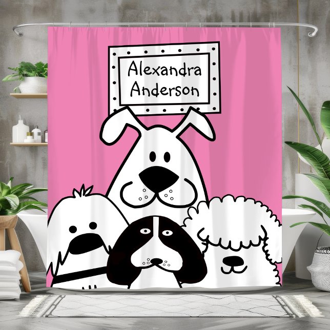Cortina De Ducha Perro personalizado de Lover (Personalized Dog Lover's Shower Curtain)