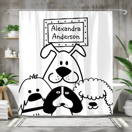 Cortina De Ducha Perro personalizado de Lover