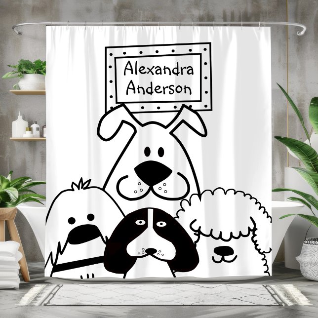 Cortina De Ducha Perro personalizado de Lover (Personalized Dog Lover's Shower Curtain)