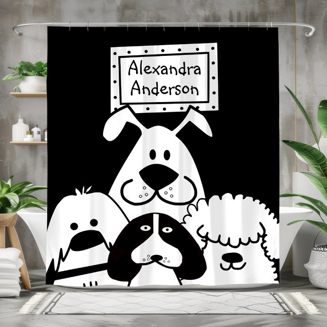 Cortina De Ducha Perro personalizado de Lover (Personalized Dog Lover's Shower Curtain)