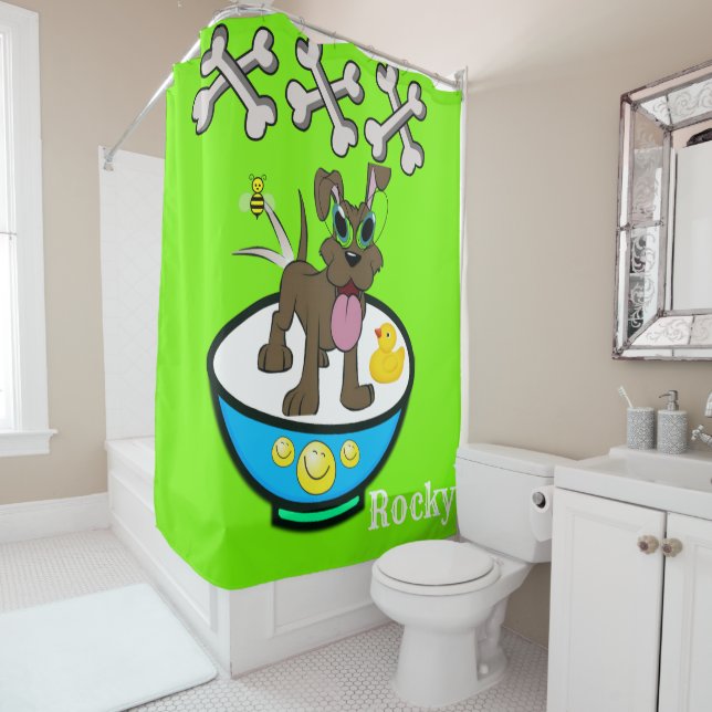 Cortina de ducha Perro Rocío Hueso Pato (In situ)