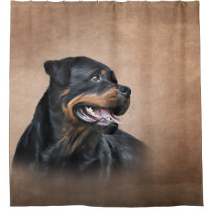 Cortina De Ducha Perro Rottweiler