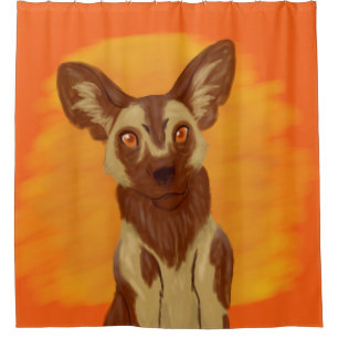 Cortina De Ducha Perro salvaje africano