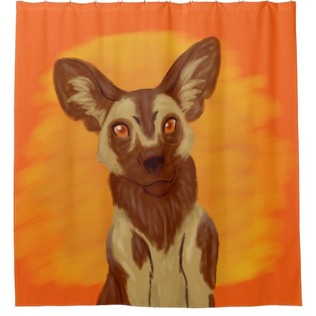 Cortina De Ducha Perro salvaje africano (Anverso)