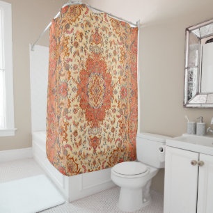 Cortina De Ducha Persia Tabriz Dusty Tan Red Rubor 