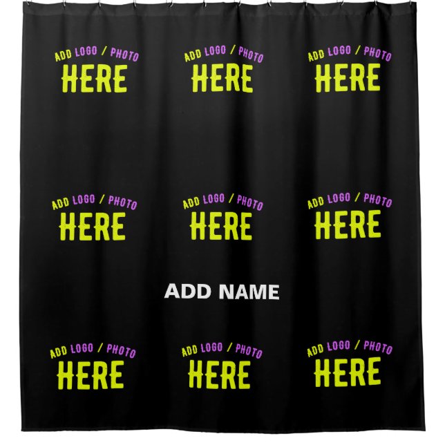 CORTINA DE DUCHA PERSONALIZABLE MODERNO ESTILO NEGRO VERIFICADO MAR (Anverso)