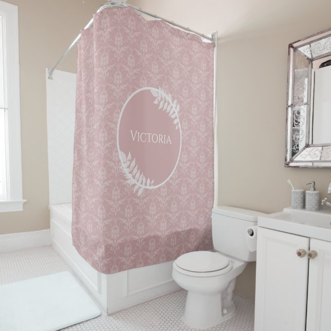 Cortina de ducha personalizada de Damask elegante  (In situ)