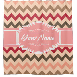 Cortina de ducha personalizada del patrón Chevron