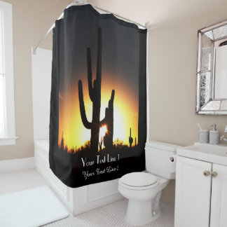 Cortina de ducha personalizada Saguaro Sunset