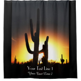 Cortina de ducha personalizada Saguaro Sunset
