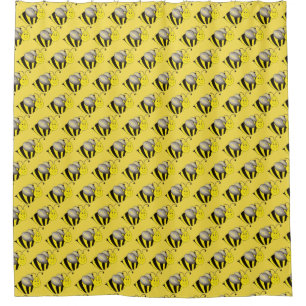 Cortina De Ducha Personalizado amarillo negro Bee Bumblebee Honeybe