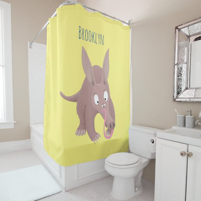 Cortina De Ducha Personalizado de aardvark gracioso (In situ)
