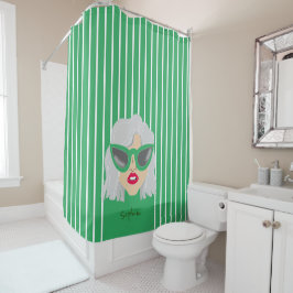 Cortina De Ducha Personalizado de gafas verdes de Guay