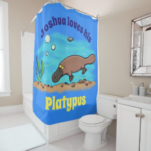 Cortina De Ducha Personalizado de natación de Platypus Cute