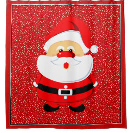 Cortina De Ducha Personalizado de Navidades de Santa Claus astuto y