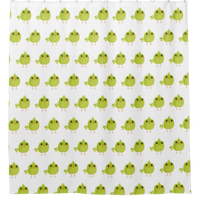 Cortina De Ducha Personalizado de pájaro verde (Anverso)