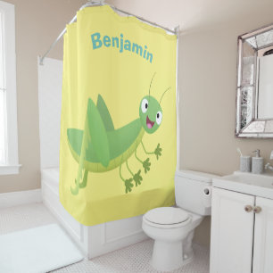 Cortina De Ducha Personalizado de saltamontes alegre verde