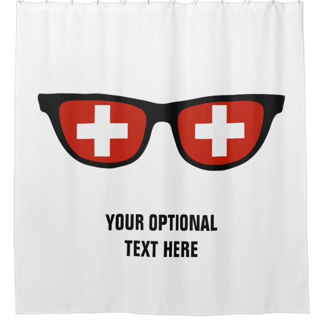 Cortina de ducha personalizado de tonos suizos (Anverso)