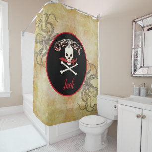 Cortina De Ducha Personalizado Jolly Roger (Cutlass)