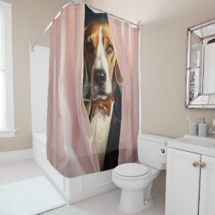 Cortina De Ducha Personalizado Mascota Perro Peekaboo
