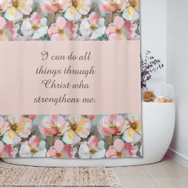 Cortina De Ducha Personalizado Resumen cita de la biblia de rosas r