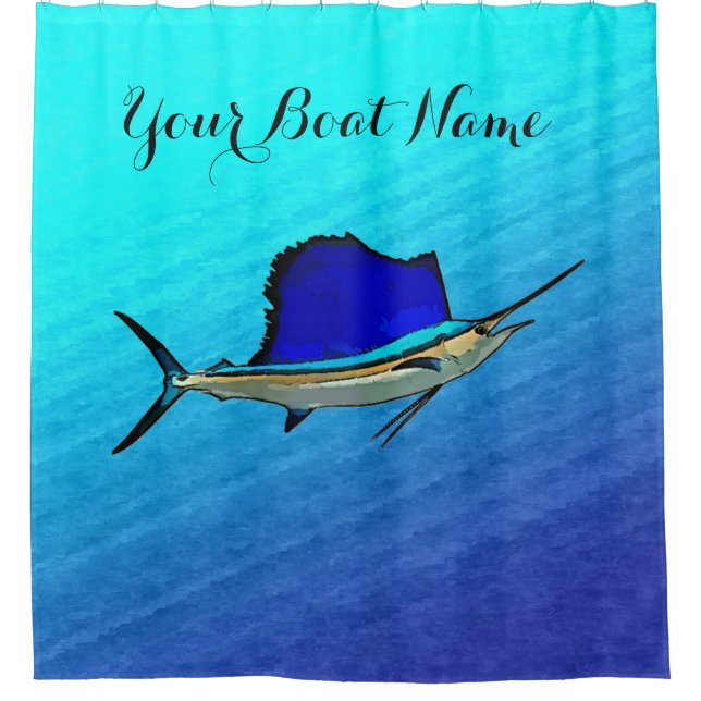 Cortina de ducha personalizado Sailfish (Anverso)