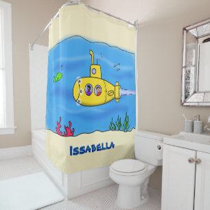 Cortina De Ducha Personalizado submarino feliz